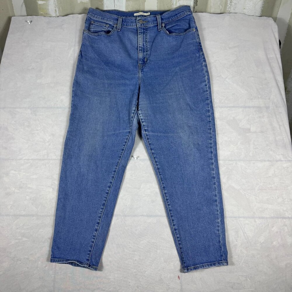 Levi's Tapered Leg‎ Jeans Womens Blue Denim High Waisted 5-Pocekts Size 32